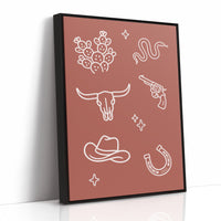 Desert Icons Under Terracotta Sky