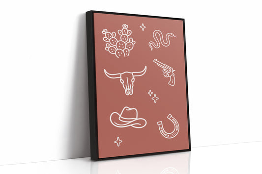 Desert Icons Under Terracotta Sky