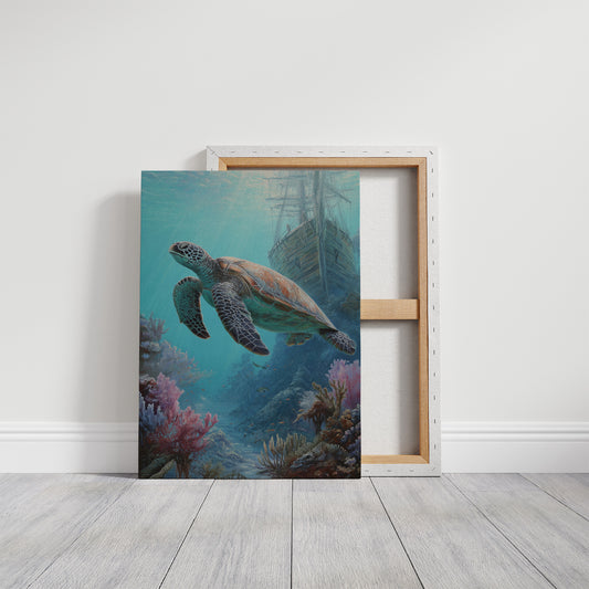 Ancient Voyager In Turquoise Depths