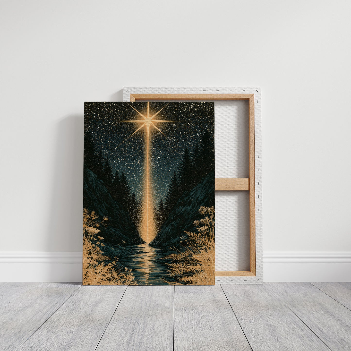 Guiding Star Over Forest Stream