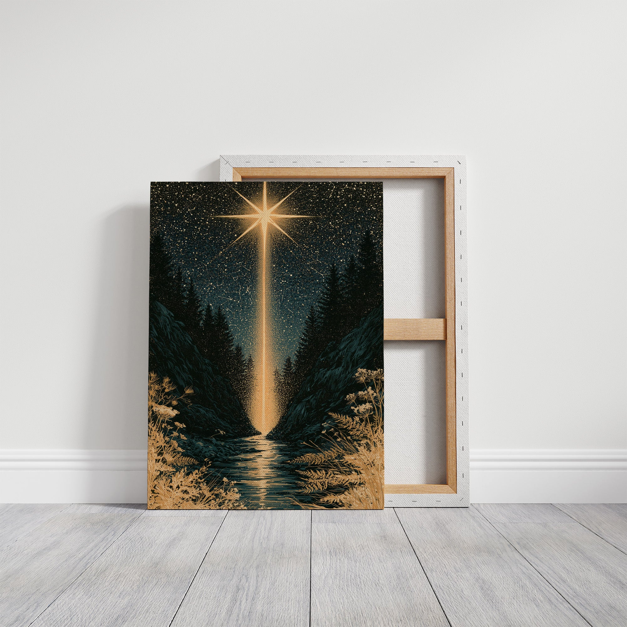 Guiding Star Over Forest Stream