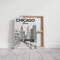 Chicago, Riverwalk Line Art