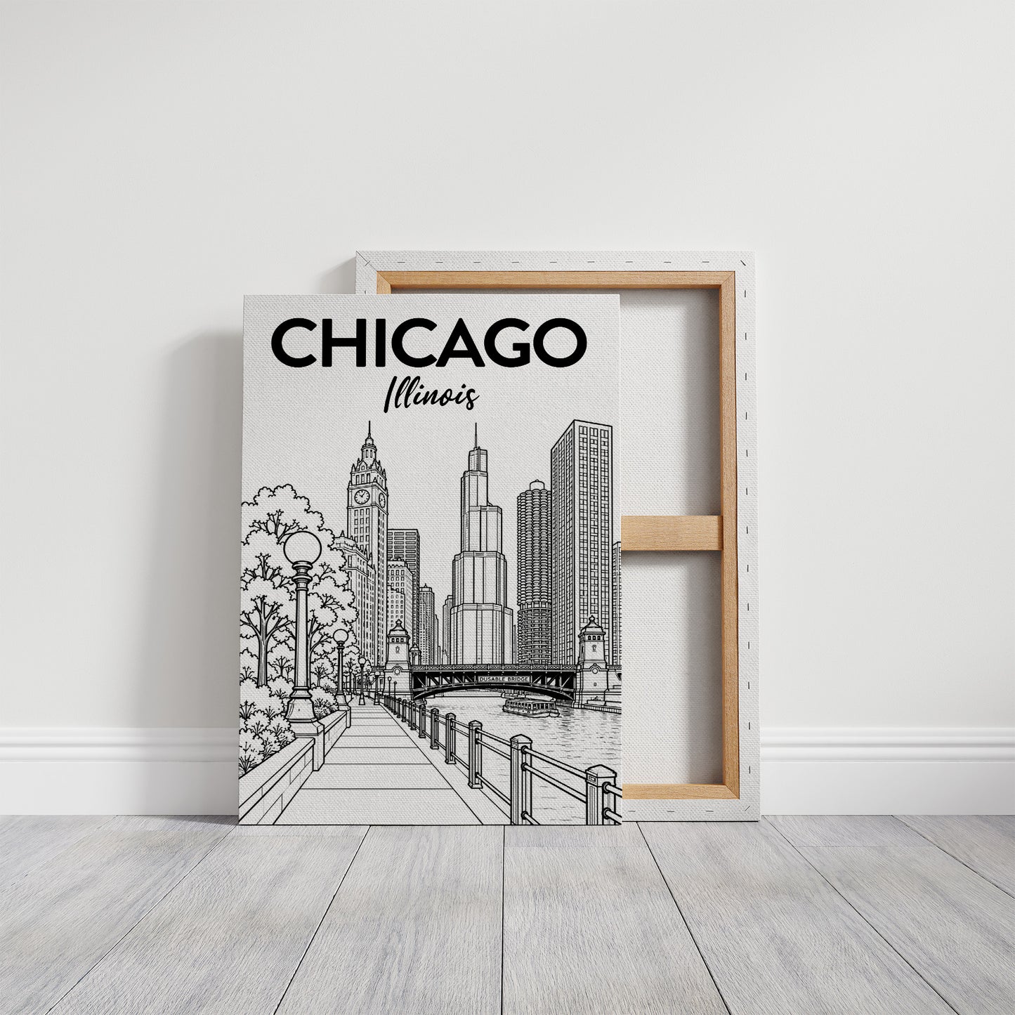 Chicago, Riverwalk Line Art