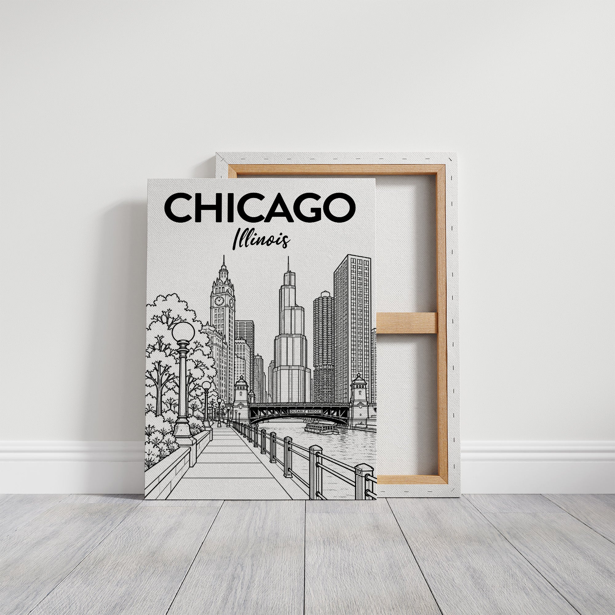 Chicago, Riverwalk Line Art