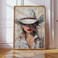 Cowgirl Grace in White Hat