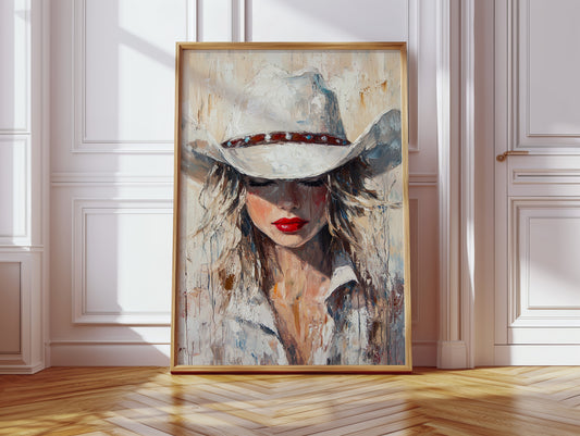 Cowgirl Grace in White Hat