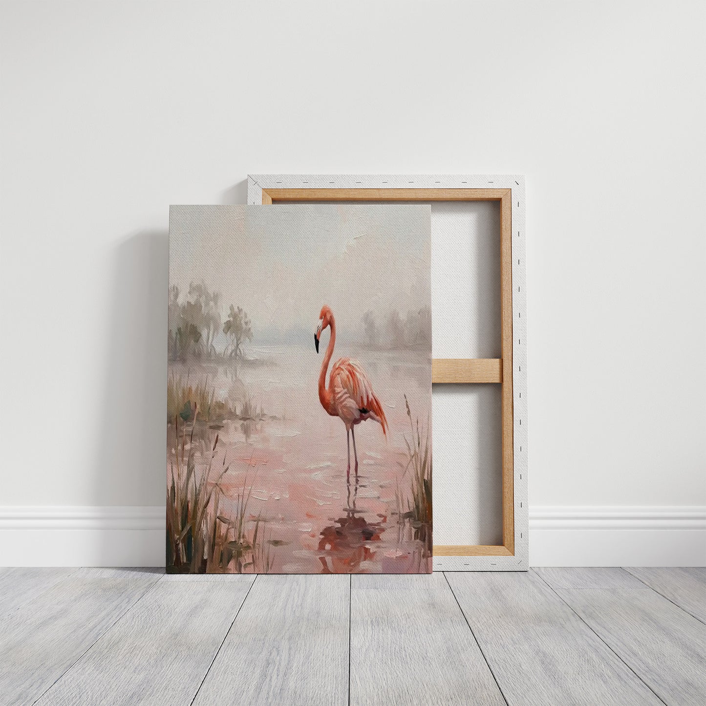 Flamingo in Rose-Tinted Water