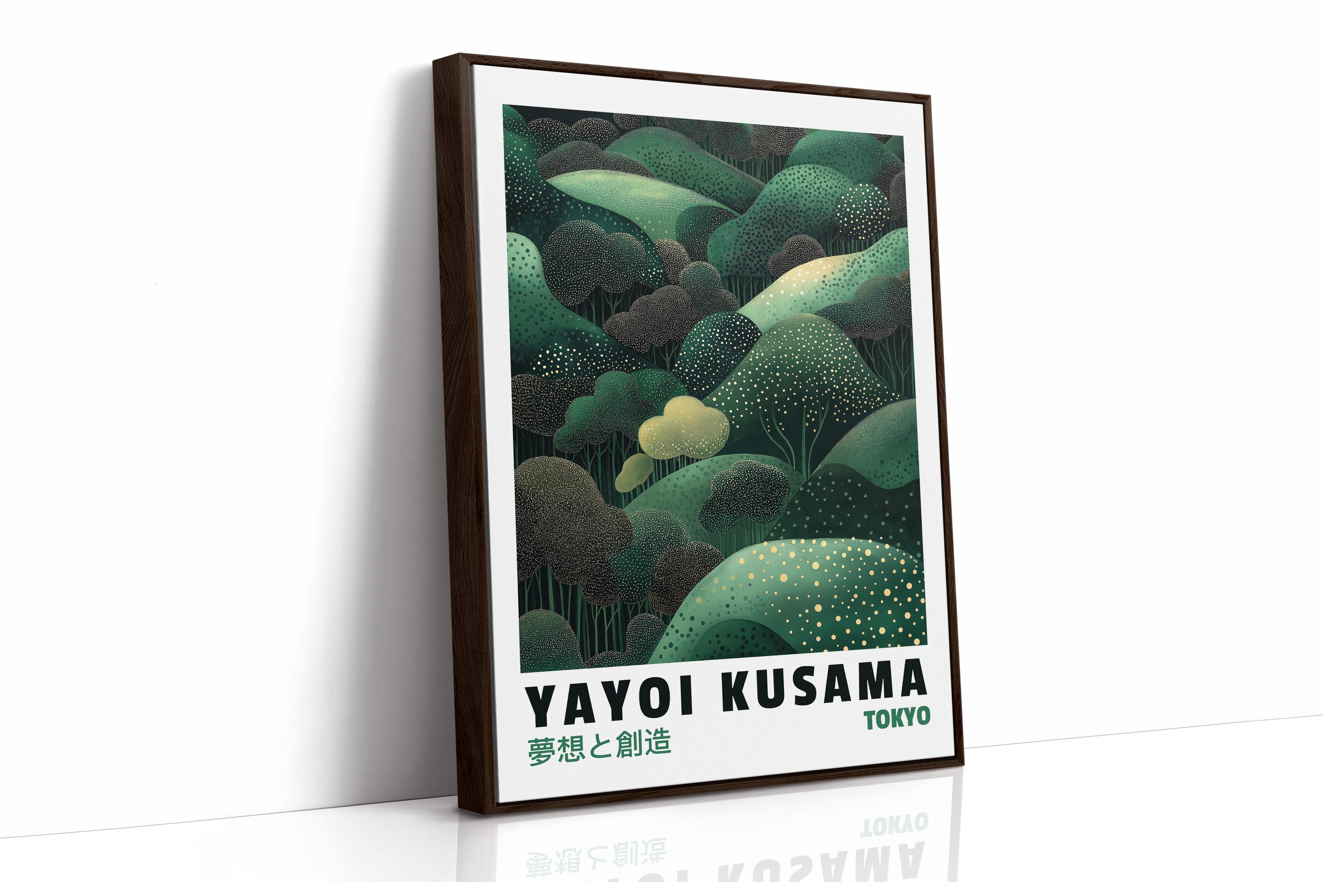 Abstract Green Dreamscape – Kusama-Inspired Forest