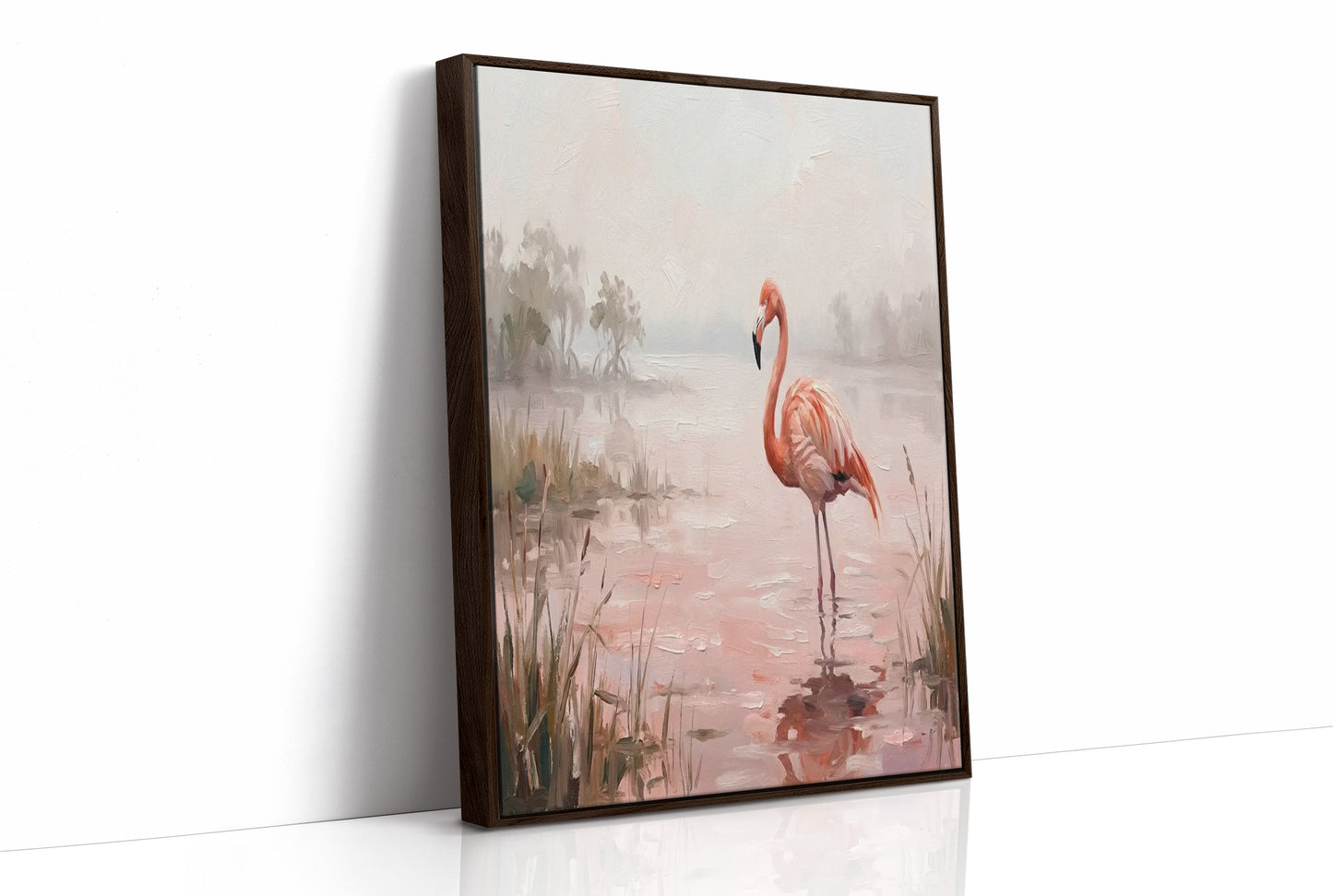 Flamingo in Rose-Tinted Water