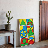 Pop Geometry in Primary Color Panels