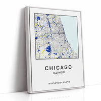 Chicago, Mapped in Navy & Gold