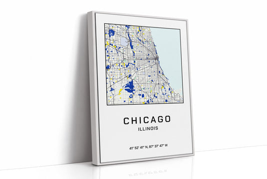 Chicago, Mapped in Navy & Gold