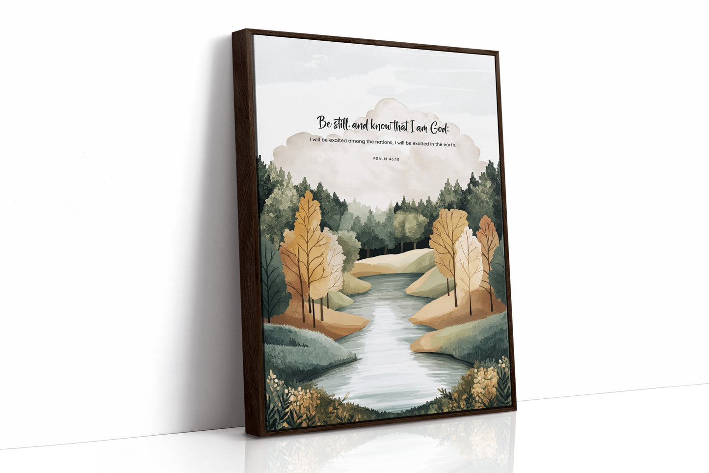 Be Still Autumn River Psalm Print