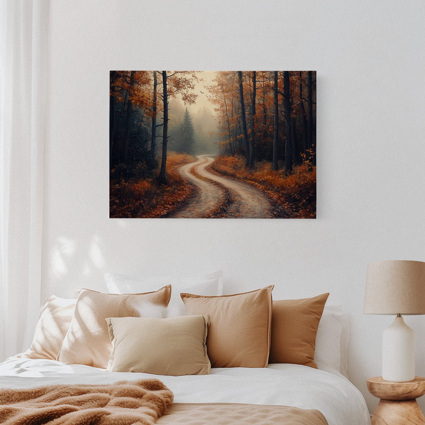 Autumn Roads Wind Through Golden Mist