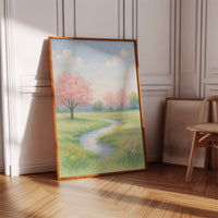 Spring Stream and Blossom Path