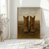 Western Boots Still Life – Cowboy Art Print