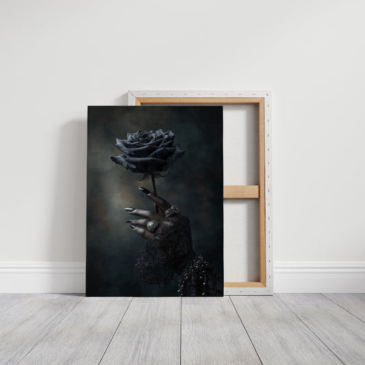 Midnight Bloom In Silver Grasp