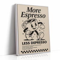 More Espresso, Less Depresso – Vintage Coffee Poster Print