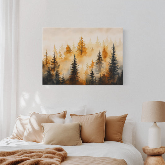 Evergreens Dance In Golden Light
