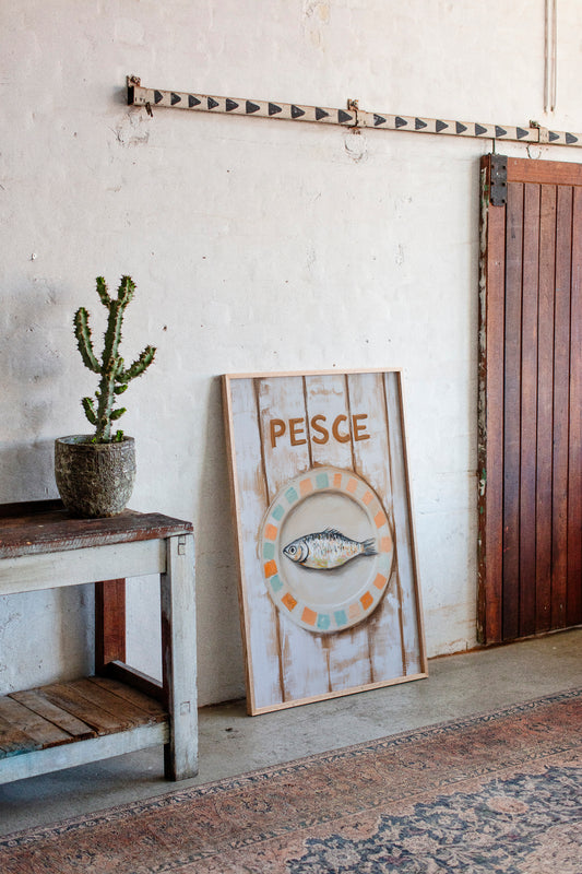 Pesce on Painted Tile Plate