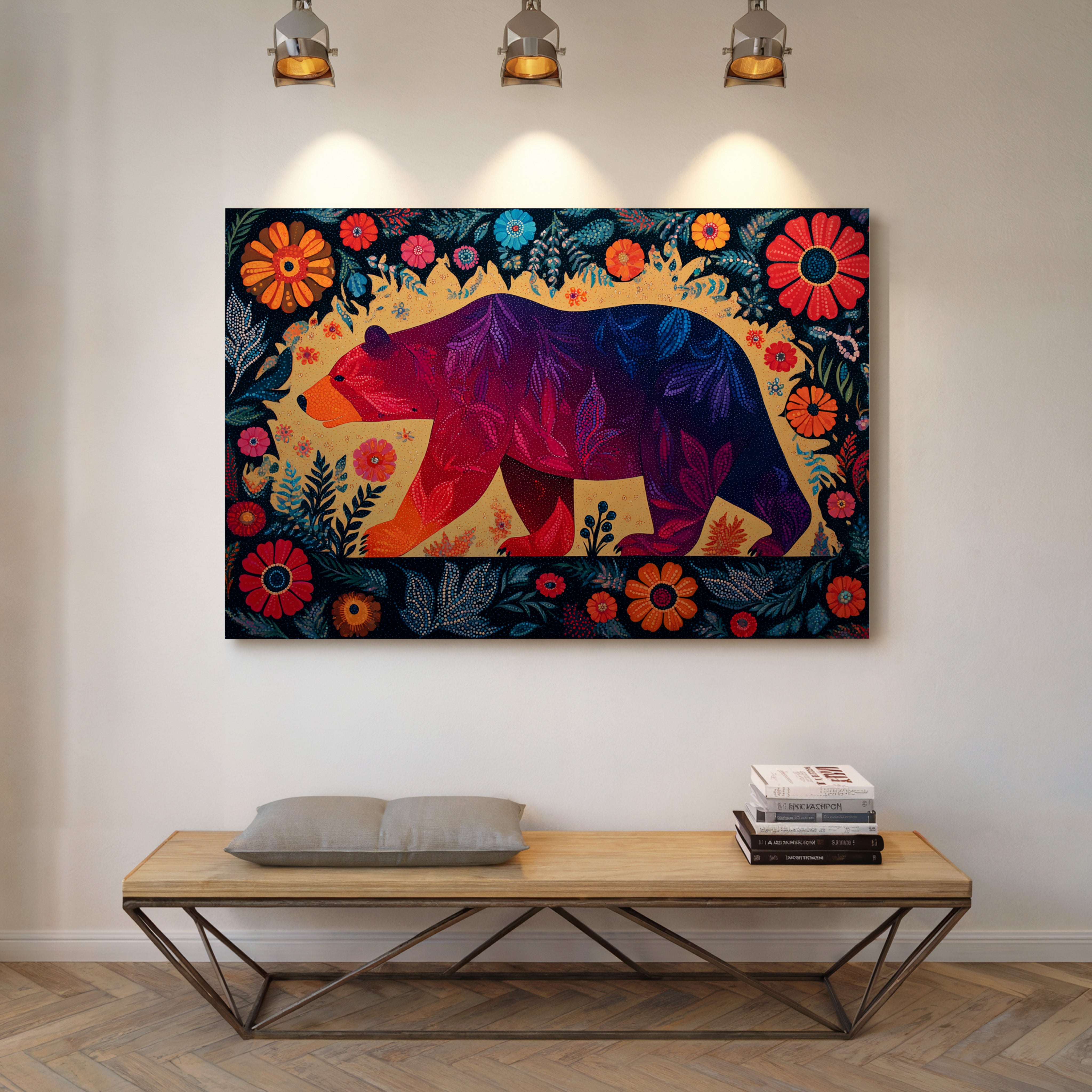 Twilight Bear Among Summer Blooms