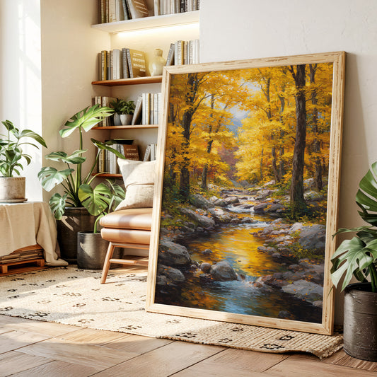 Maple Light Dances On Mountain Stream