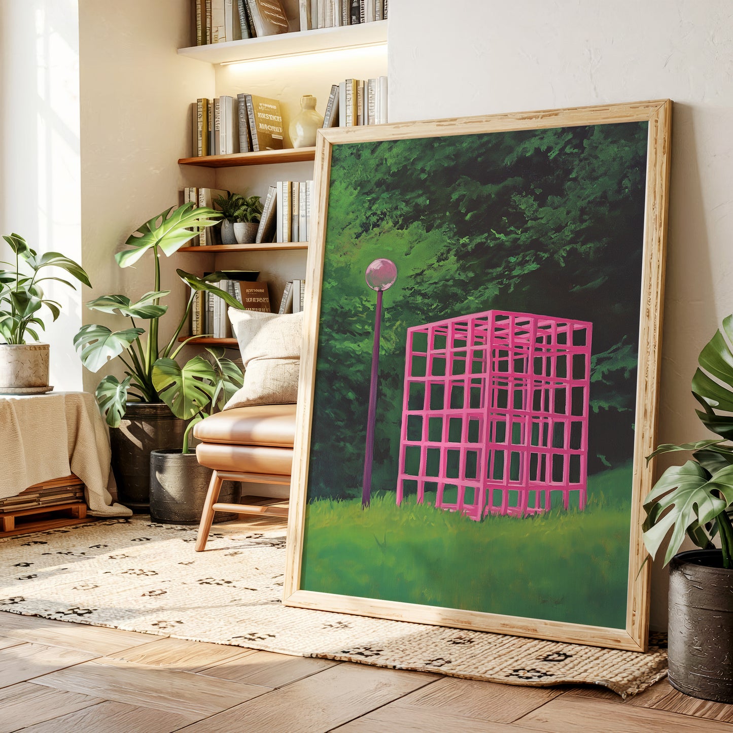 Pink Geometry Dreams In Green