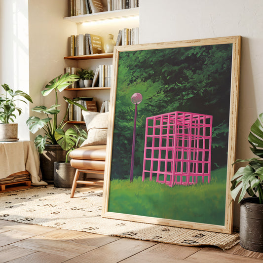 Pink Geometry Dreams In Green
