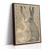Mirrored Hares In Gold Filigree