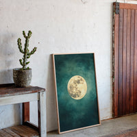Full Moon Rising in Emerald Sky