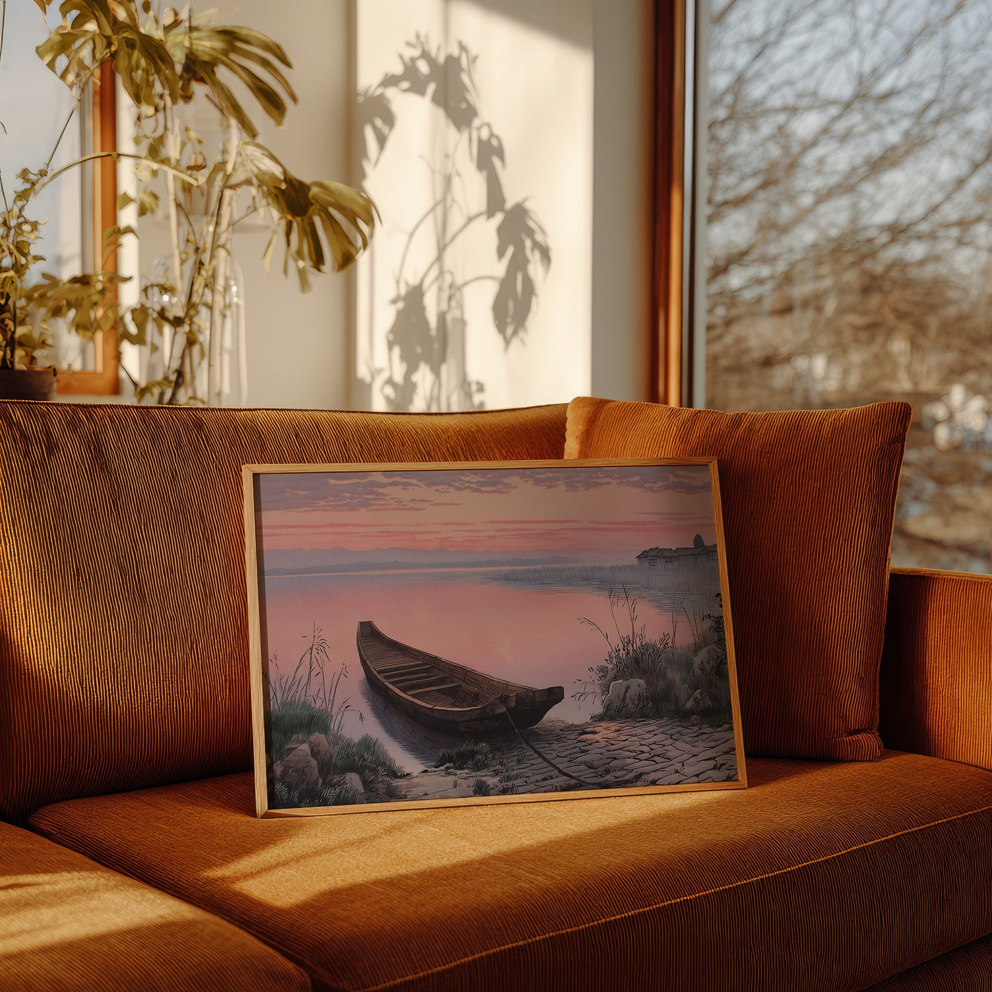 Lakeside Boat Awaits Dawn's Promise