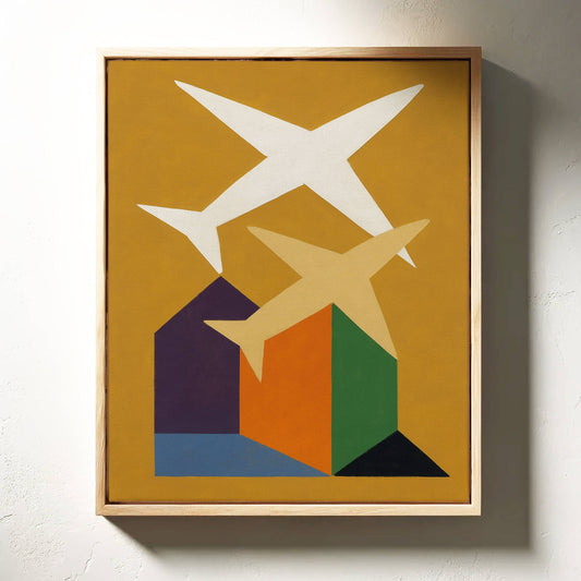 Planes Soar Above City Blocks