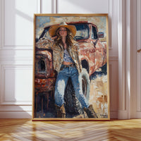 Rebel Cowgirl by the Rusted Pickup