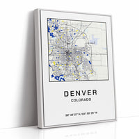 Denver, Mapped in Navy & Gold