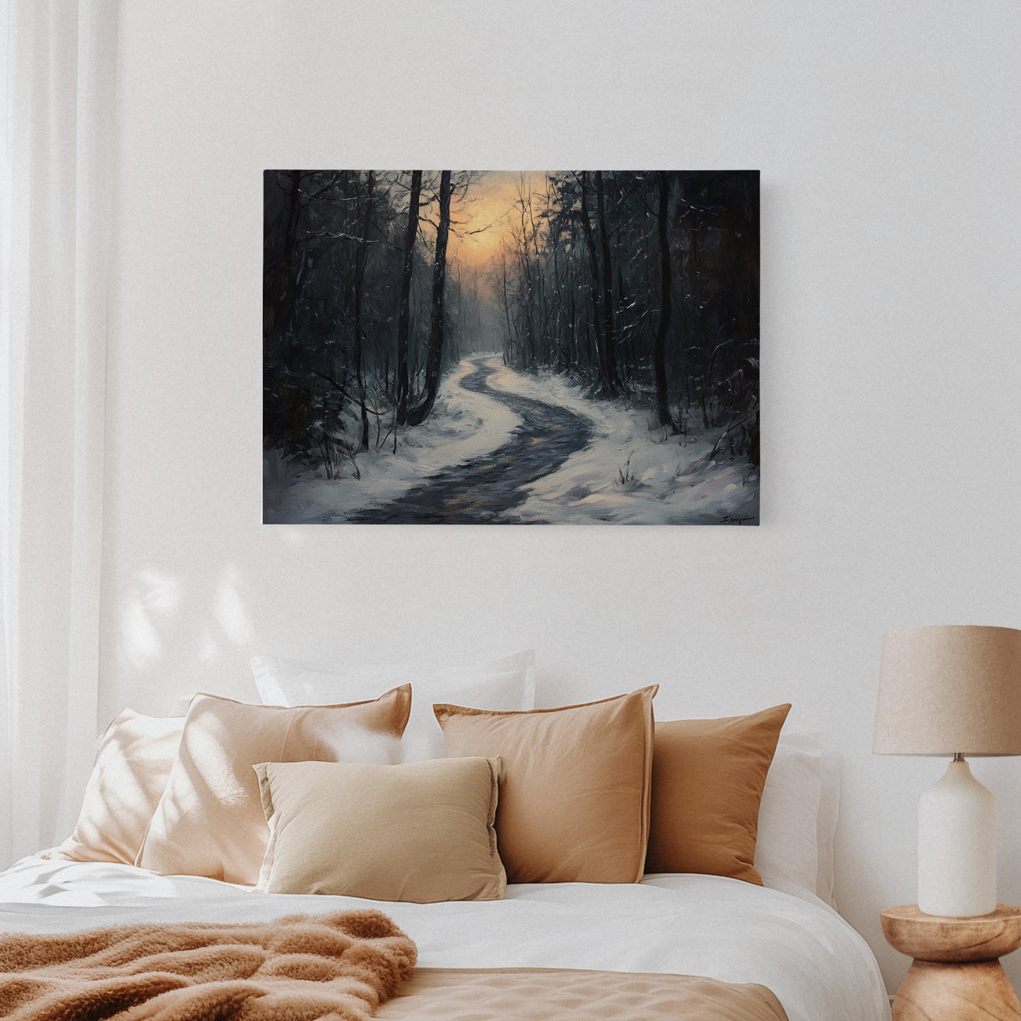 Winter Path Beckons Golden Dawn