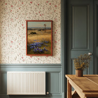 Bluebonnets Dance Near Rustic Windmill