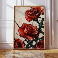 Crimson Roses with Thorns