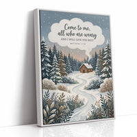 Come to Me, All Who Are Weary: Snowy Forest Cabin