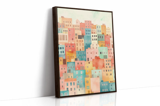 Stacked City Dreams Watercolor Print