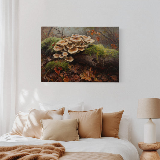 Autumn Mushrooms Dance Among Leaves