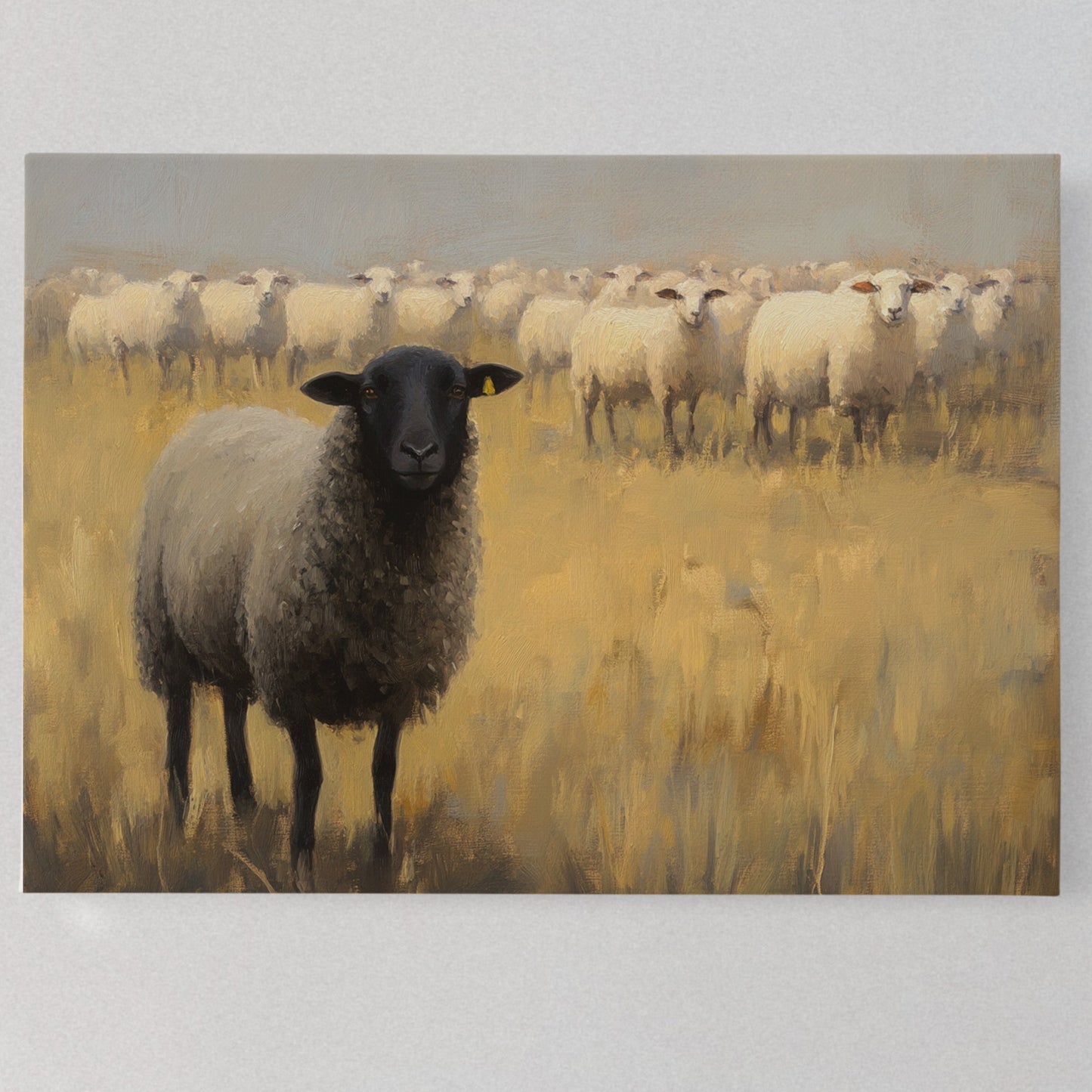 Black Sheep Leads Golden Meadow