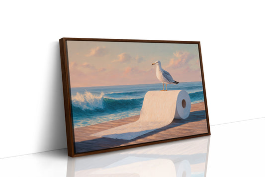 Seagull's Perch At Sunset Tide