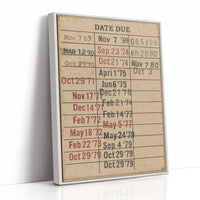 Vintage Library Date Due Card – Retro Paper Texture Wall Art