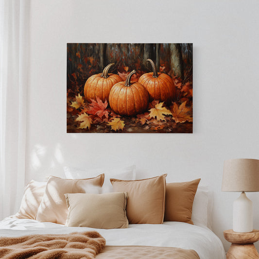 Autumn's Orange Glow Among Leaves