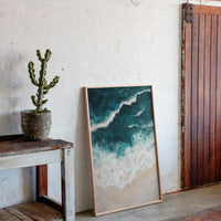 Textured Shoreline in Teal and Sand