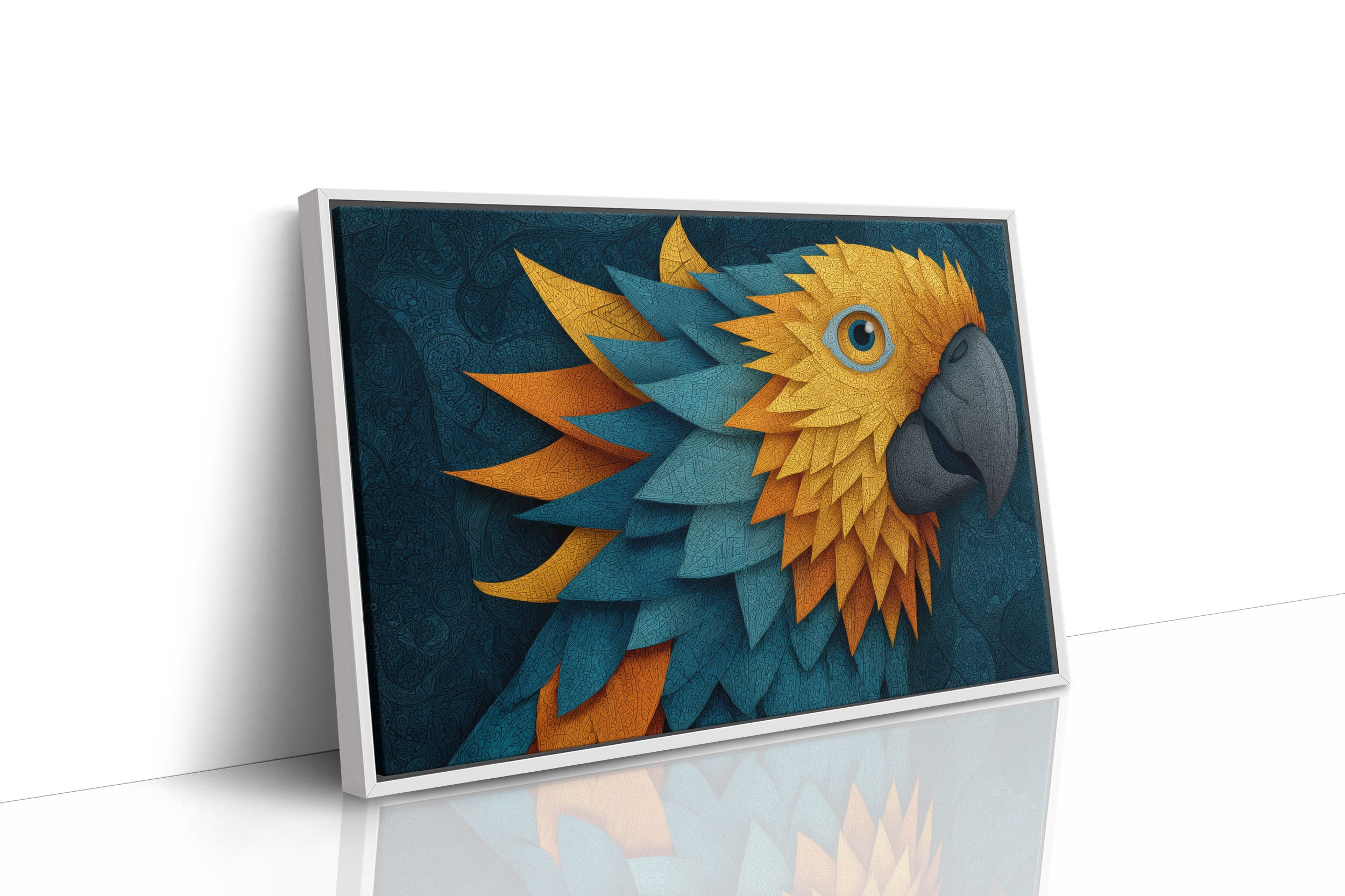 Macaw in Golden Feather Mosaic