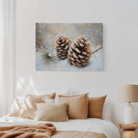 Pine Cones Catch December's First Snow
