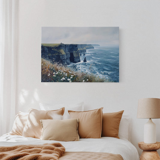 Wild Daisies Dance Above Atlantic Cliffs
