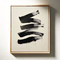 Black Strokes Dance Through Rain