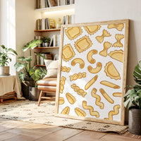 Pasta Shapes Dance In Golden Light